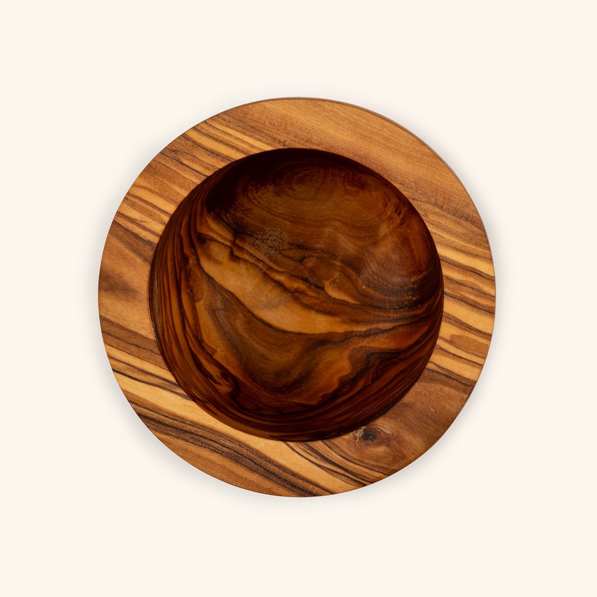 Luxury Handmade Olive Wood Shaving Bowl – 10cm Diameter