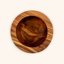 Luxurious handmade olive wood shaving - 10 cm in diameter