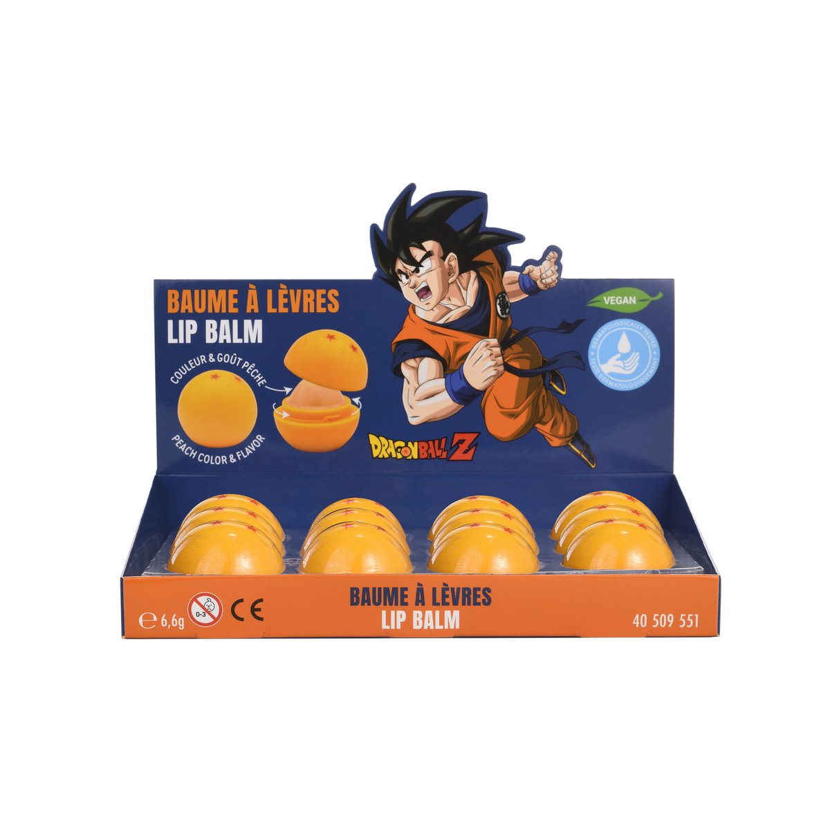 Dragon Ball Z, Lippenbalsam, Lippenpflege, parfümiert, Aromen, Pfirsich, Feuchtigkeitsversorgung, Kinder, Vegan, 7 g, TAKE CARE