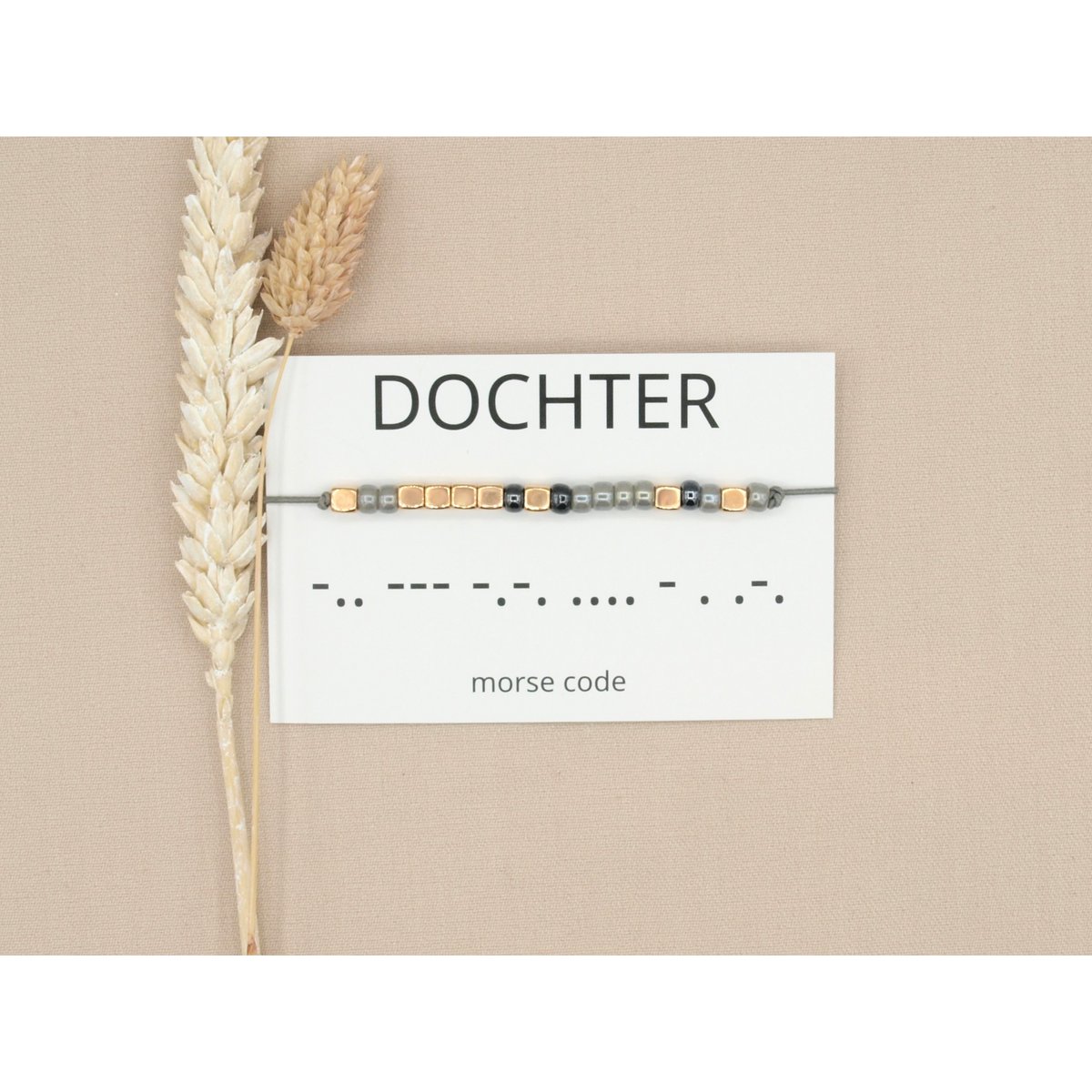 Morse code armband Dochter (zilver,rosé goud,goud)