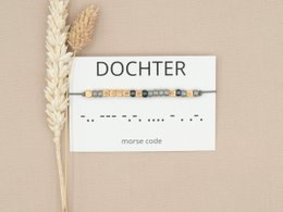 Morse code armband Dochter (zilver,rosé goud,goud)