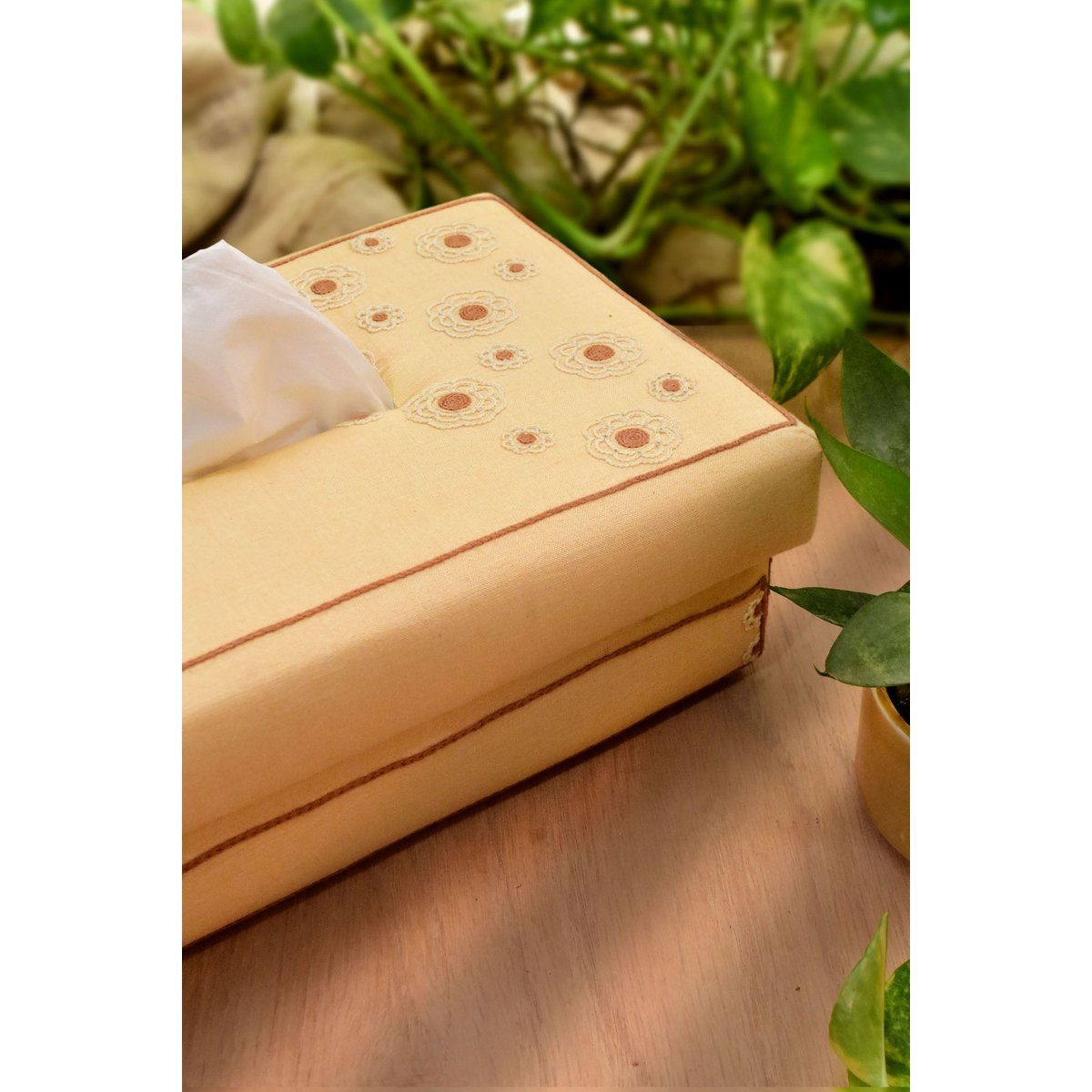 Weefseldooshoes | Geweven Katoen Japans Geel | 24x14cm