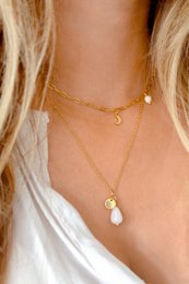 Ketting Jade & Love Bedel - Goud