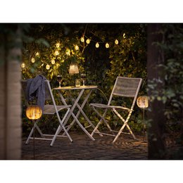Lampa łańcuchowa LED Carlisle, polirattan/metal, naturalny/czarny