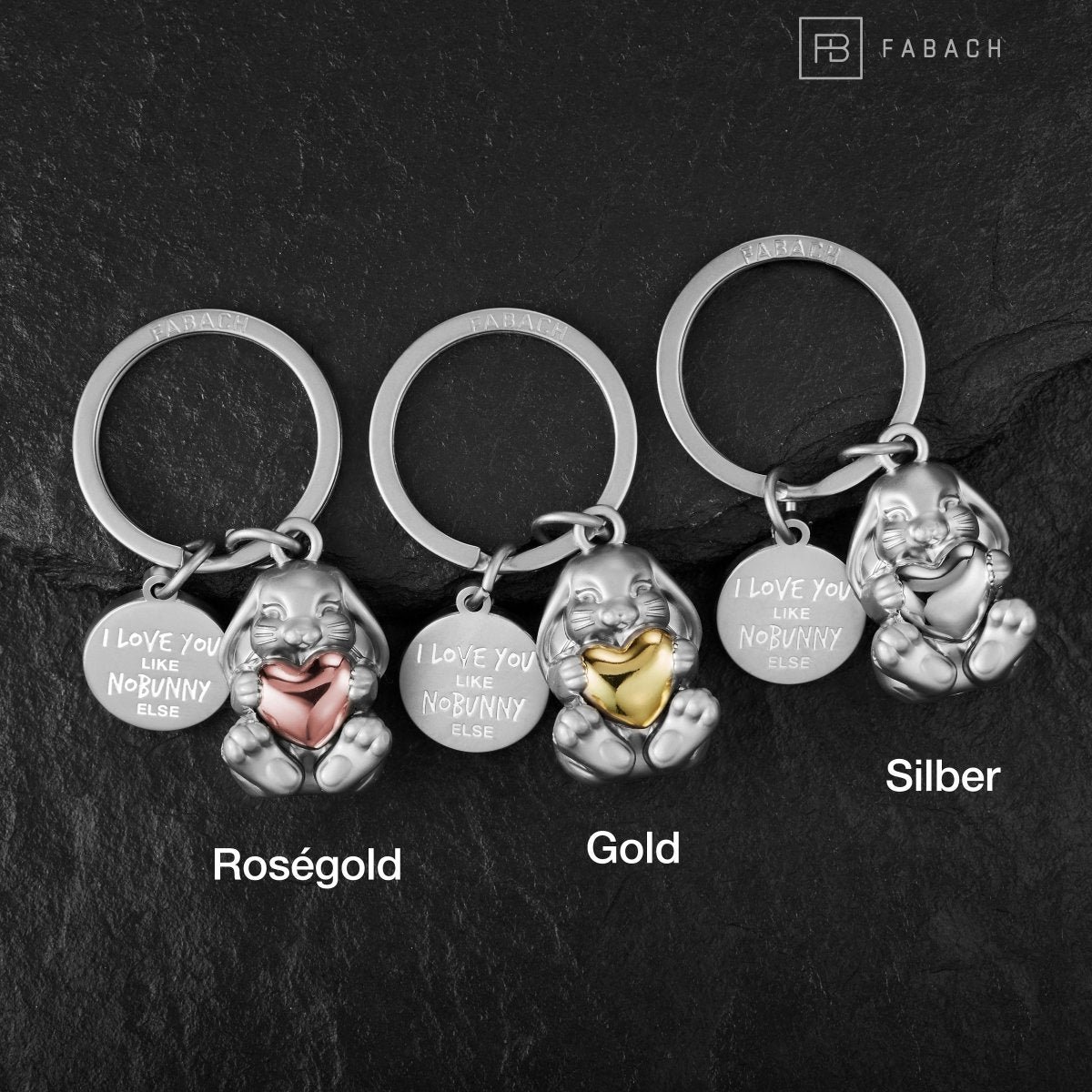 "I love you like nobunny else" rabbit keychain "Bunny" with engraving - loving lucky charm with heart