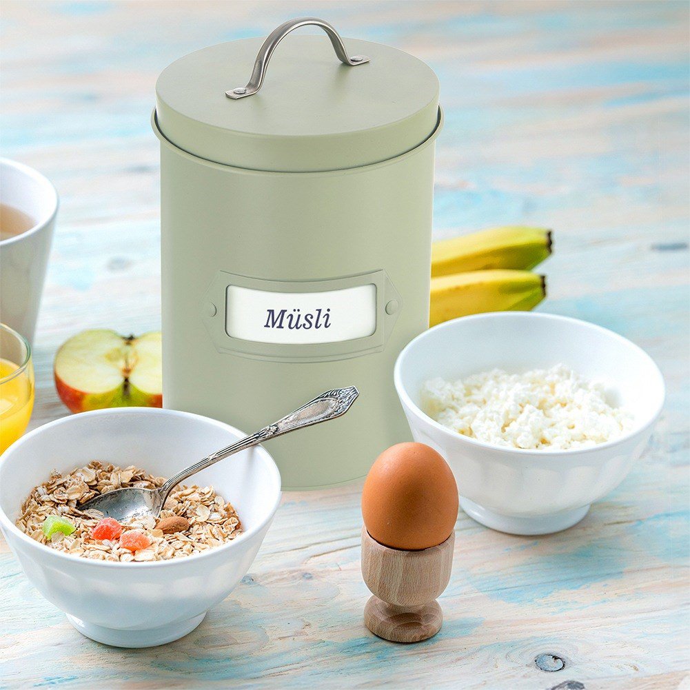 Lagerbehälter Metall grünlich 2,2 l