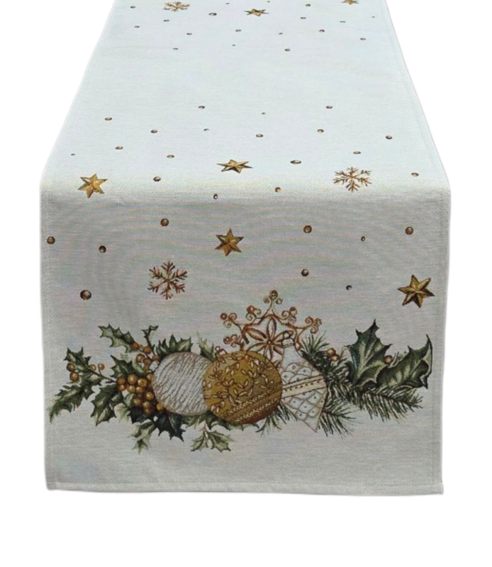Loper Natalizio Gold Holly Lurex in Gobelin-kopie