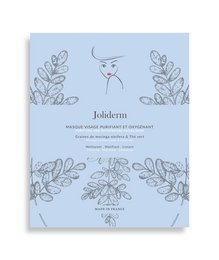 Purifying and oxygenating face mask made with natural ingredients including jojoba oil and vitamin E to nourish and revitalize skin.