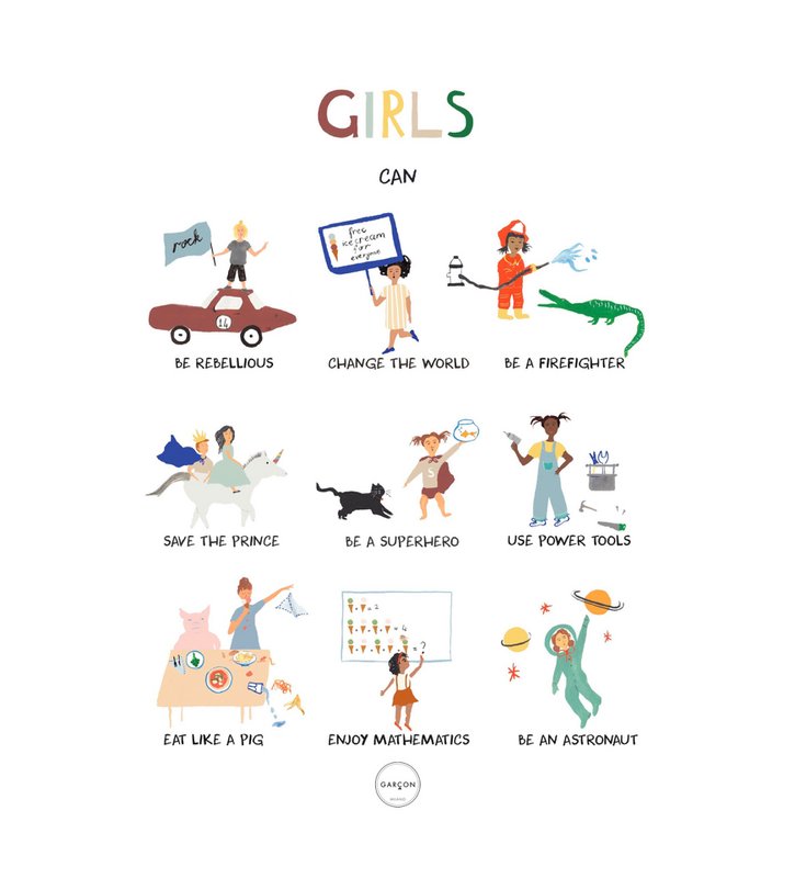 Affiche « Les filles peuvent » - 50 x 70