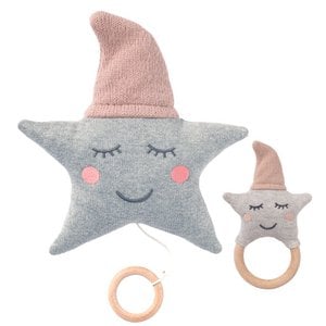 Baby Set "Stern" Spieluhr + Rassel Rosa