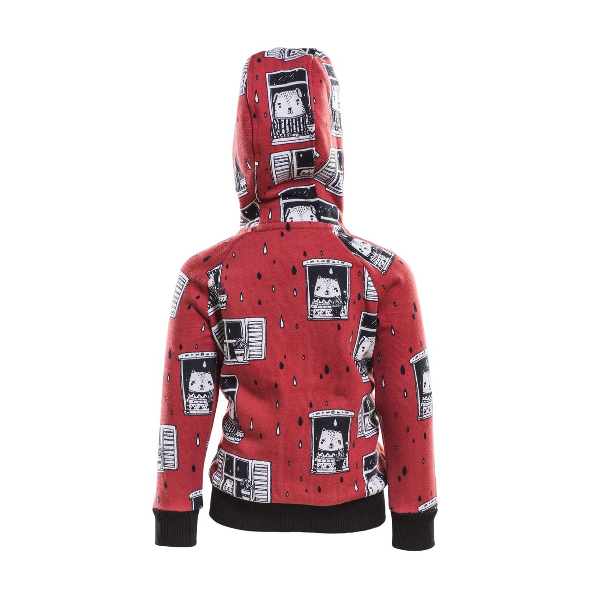 Sudadera con cremallera y estampado Rain Watchers en rojo