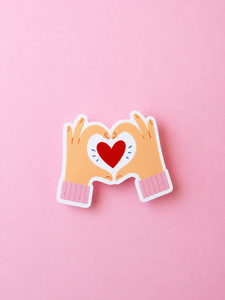 Sticker hartje met handen