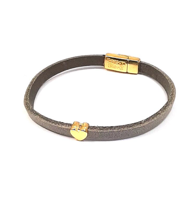 Cuore Semplice Spremere placcato oro 24K