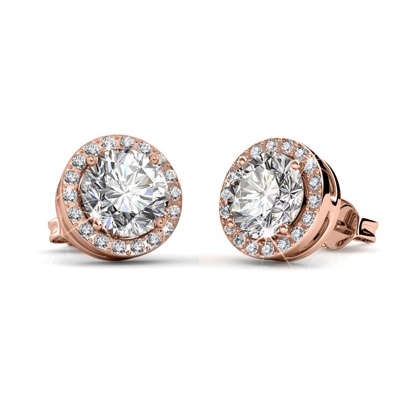 Sophia Ohrringe – Roségold und Kristall