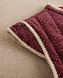 Paars corduroy vest voor meisjes met beige stippen P78-11604145