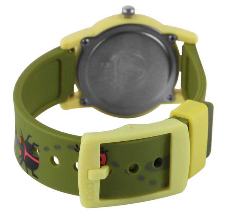 Q&Q children's watch "Beetles and natural patterns", resin band, 10 ATM