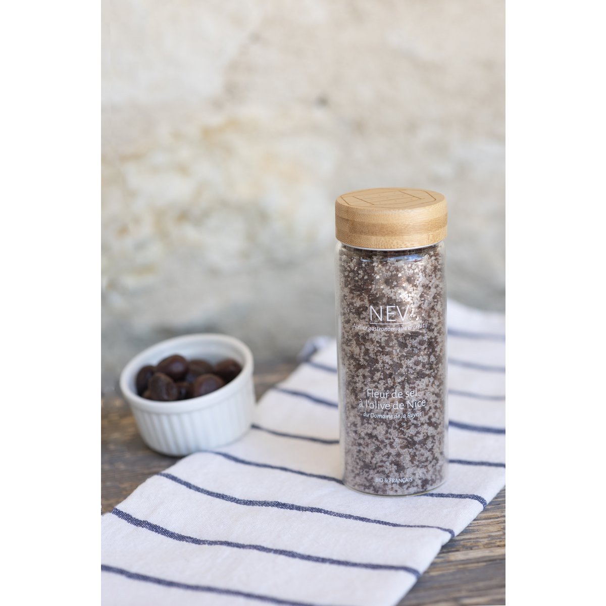 Fleur de sel with Nice PDO olives
