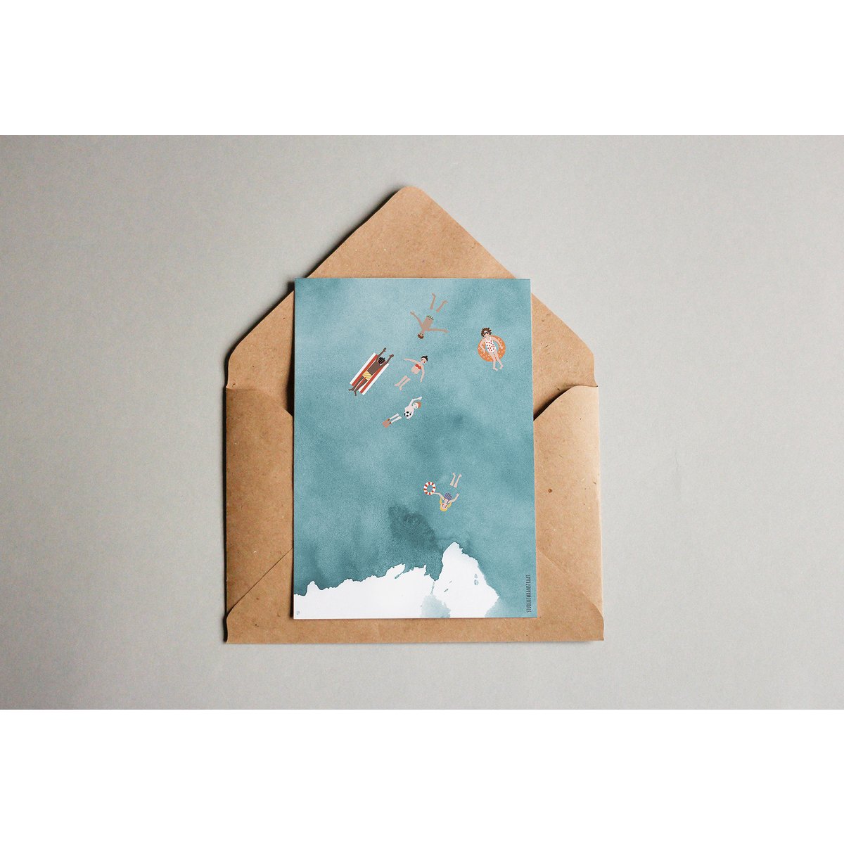 postcard 'swimming'