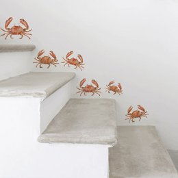 Sticker mural crabe aquarelle