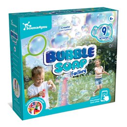 Bubble maker toy, creates giant iridescent bubbles, outdoor play kit, educational science toy for children.