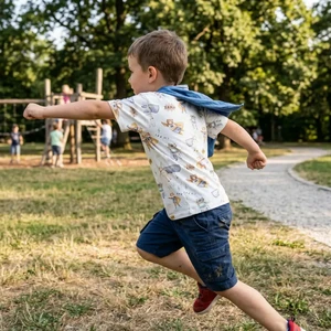 Kinder T-shirt met superhelden dierenprint