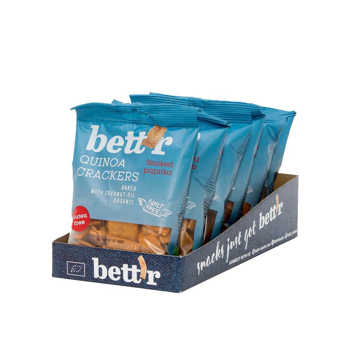 Quinoa Crackers Smoked Paprika, organic, Bett'r, 100g