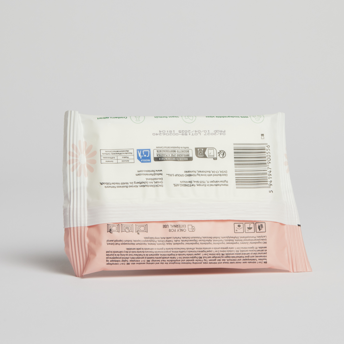 Femi.eko® Toallitas íntimas biodegradables - 20 PCS