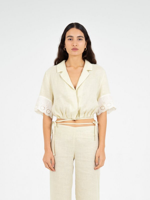 Aurora linnen beige top