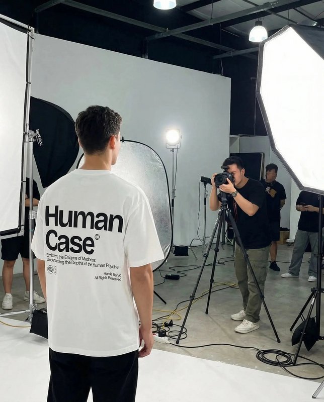 T-Shirt oversize cotone Boxy Fit Made in Italy Human Case
