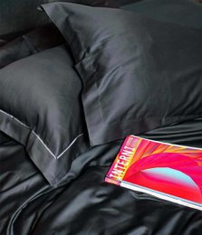 Satin-Bettlaken ohne Gummi, einfarbig Anthrazit