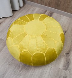 Samthocker - gelb - gefüllt geliefert