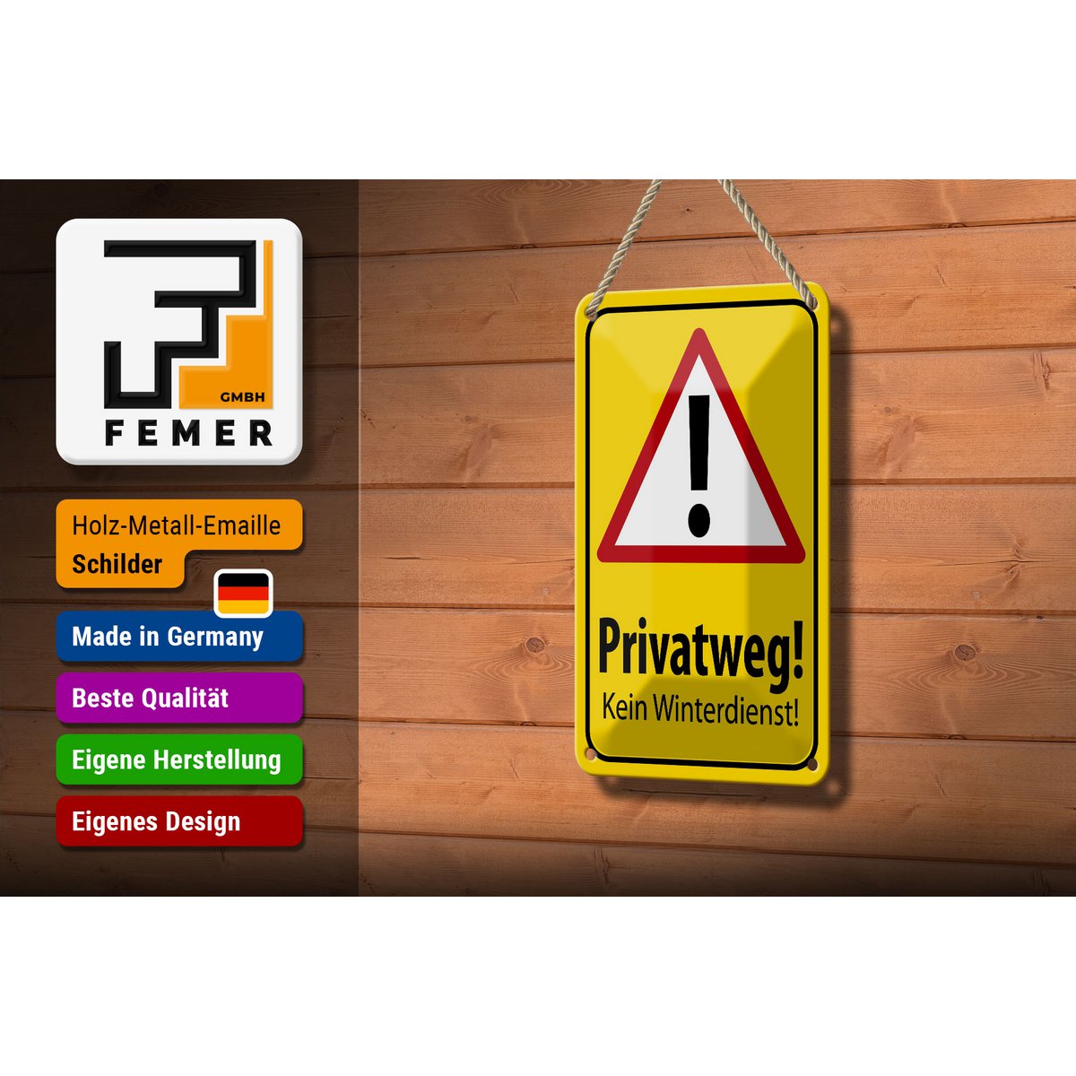 Tin sign note 18x12cm private road no winter service decoration