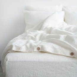 Copripiumino in lino bianco