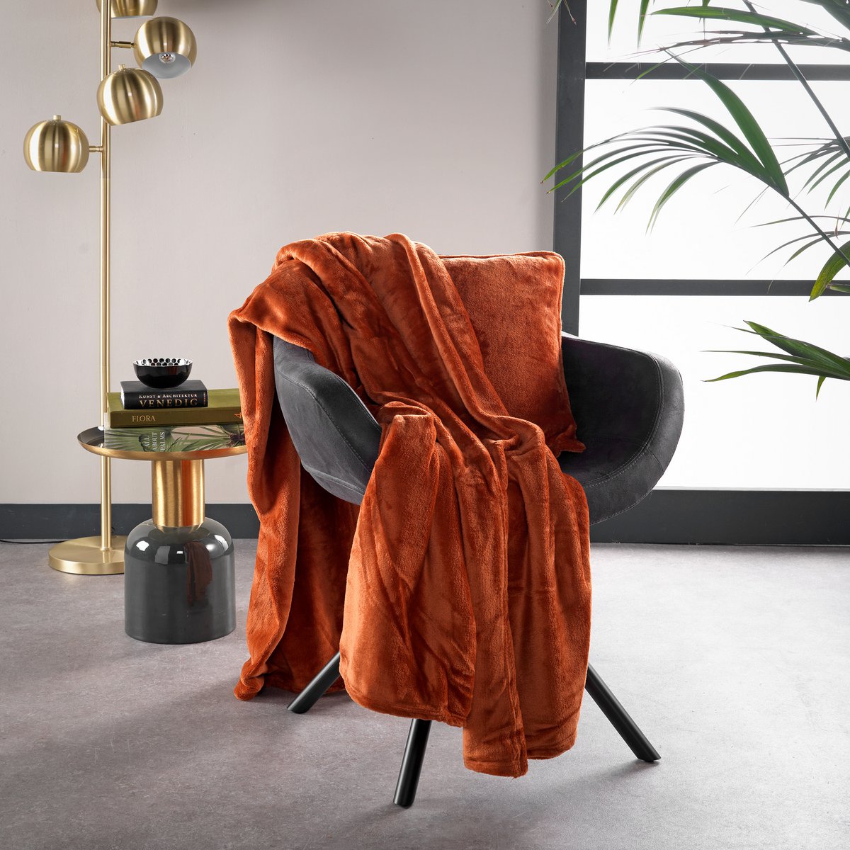Dutch Decor BILLY - Plaid 150x200 cm Potters Clay - orange-terracotta