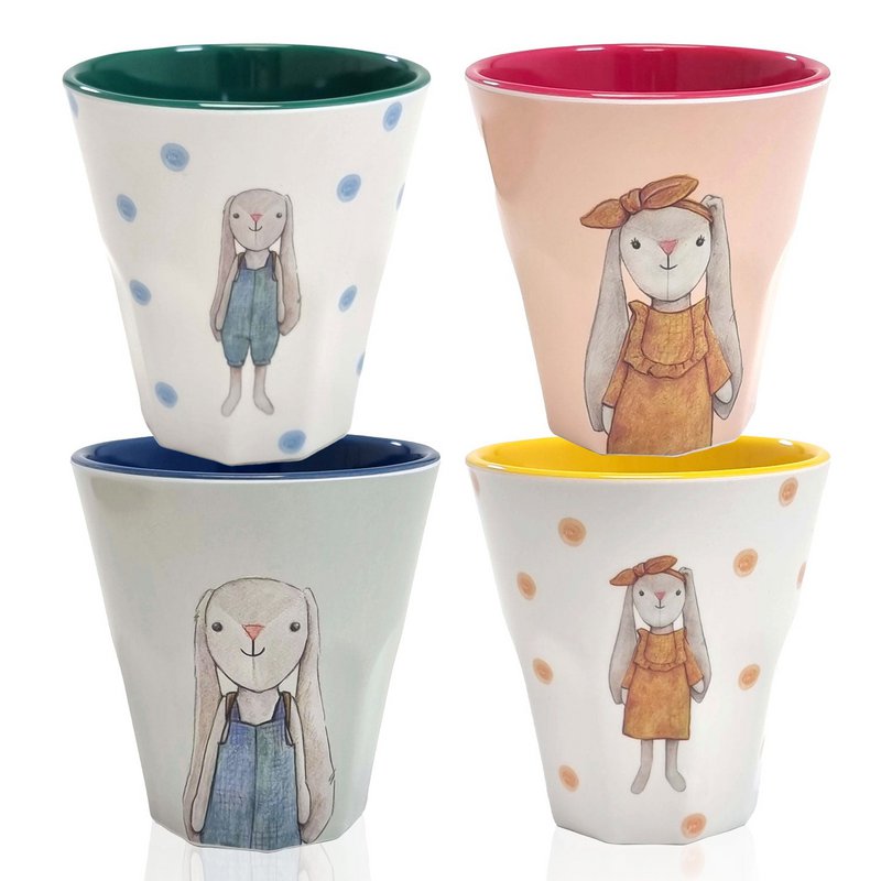 Melamin Becher rosa "Hase Hedda"