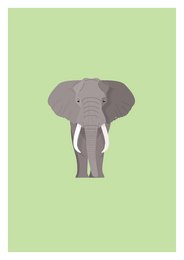 Large gray elephant wall art poster, available in A3 and A4 sizes.