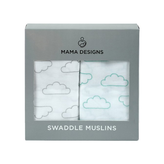 Muslin Swaddles - Cloud - 2 pack