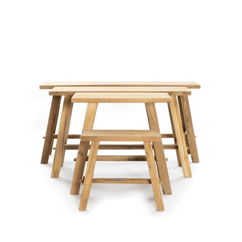 Stołek Ganesja drewno tekowe 50 cm