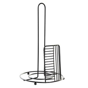 Kitchen roll holder Wire - Black - Ø18.5 x H31.5 cm