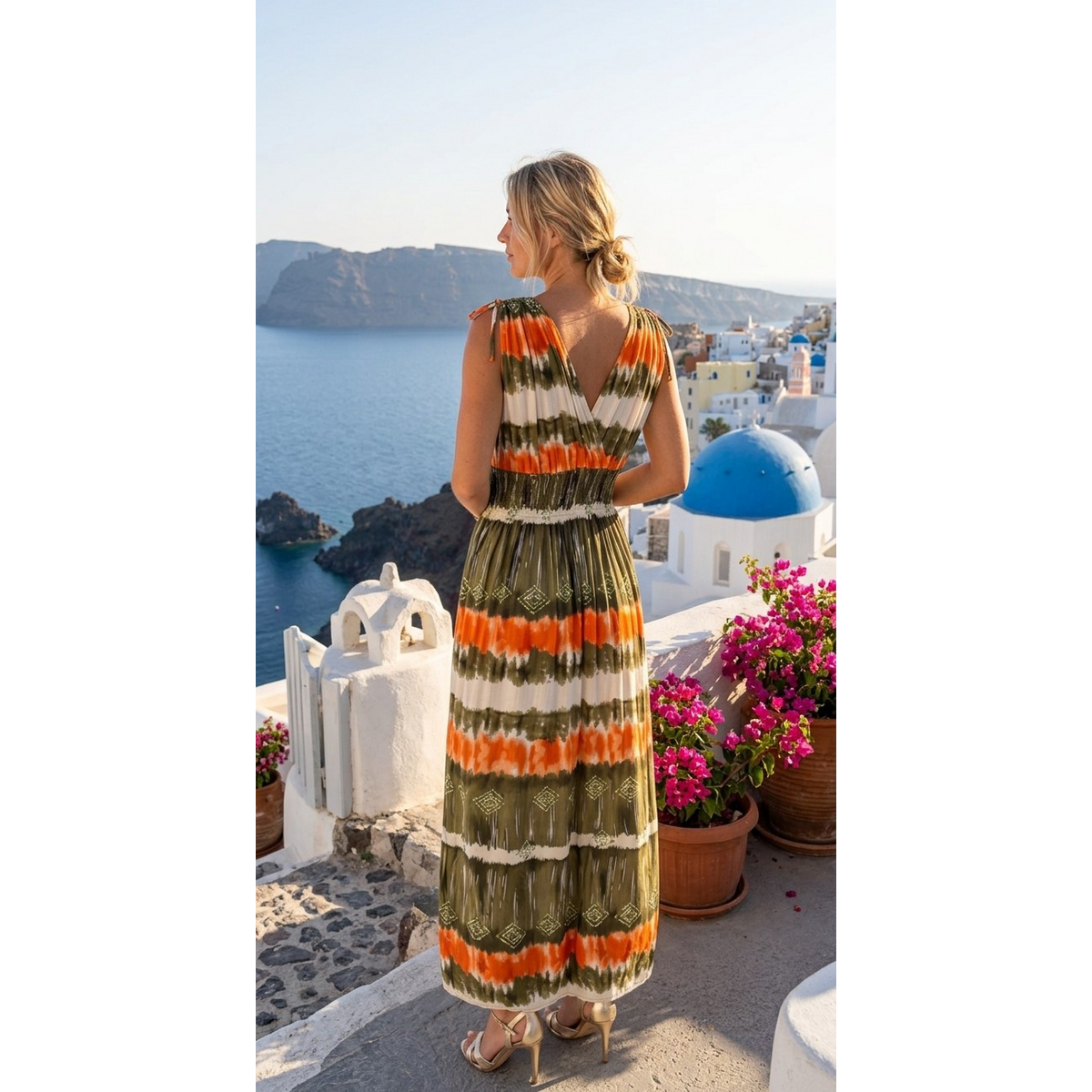 “Aurore” Maxikjole – Tie & Dye Print – 603-154