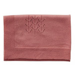 Gestrickte Puppendecke rosa