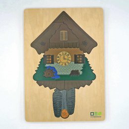 Doorkijkpuzzel: koekoeksklok uit het Zwarte Woud | Meerlaagse houten puzzel voor het hele gezin | Cadeau voor liefhebbers van het Zwarte Woud