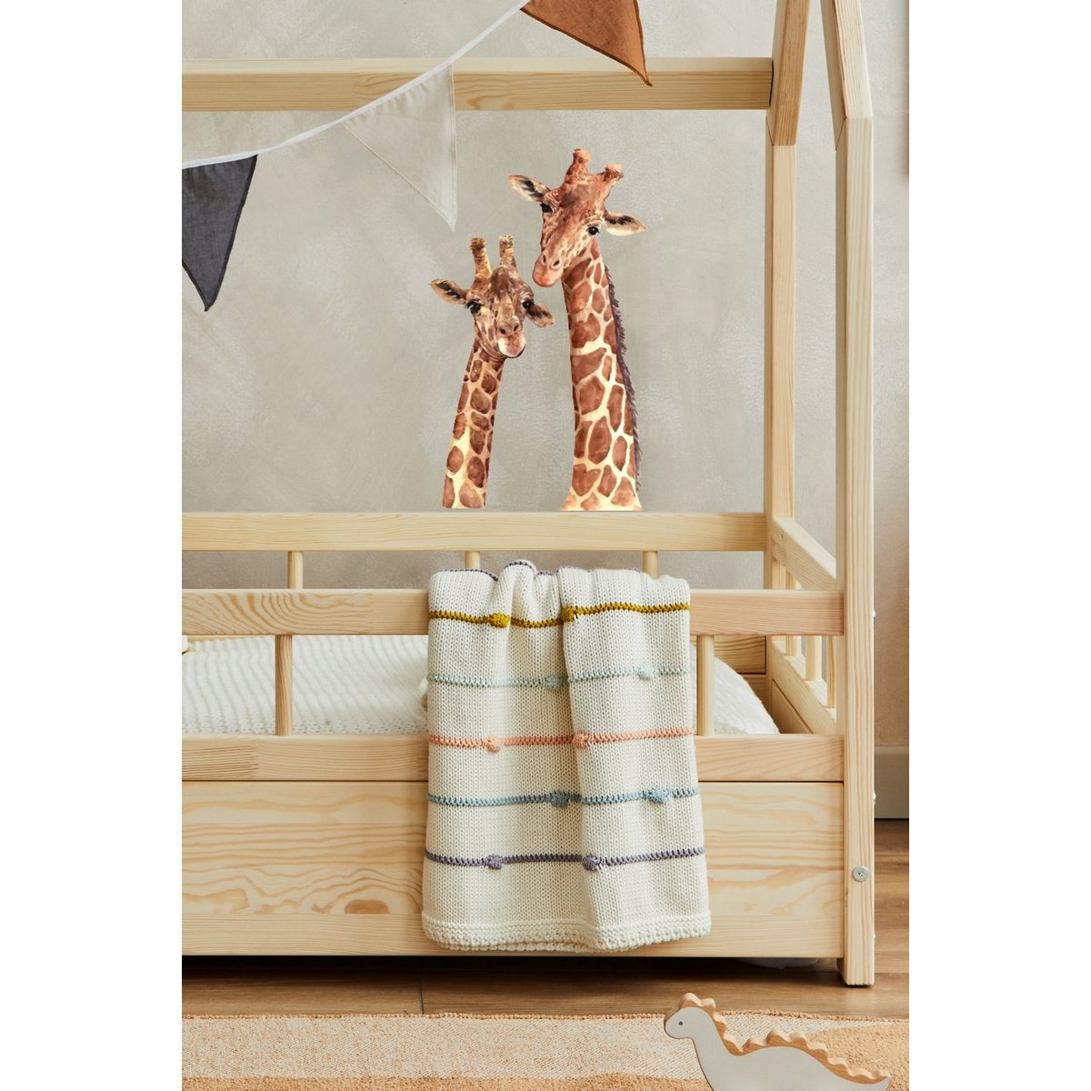 Billie en Rose - Giraffe muursticker