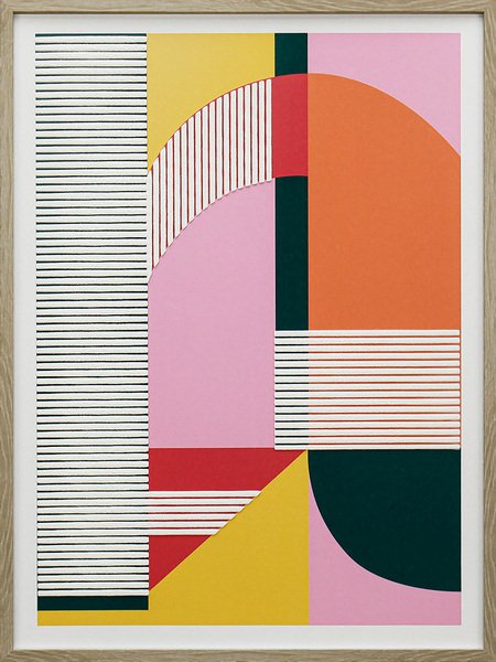 Abstract colorful painting with relief