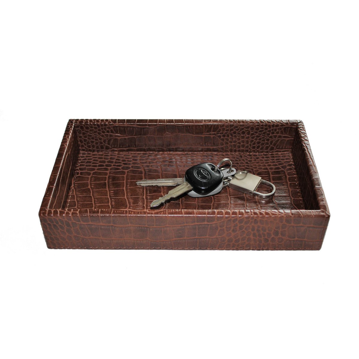 Comprimé en cuir synthétique marron clair croco marron clair