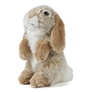 Braunes sitzendes Hängeohrkaninchen, 21 cm
