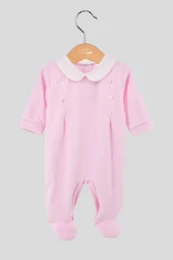 Girl Velvet Babygrow with Buttons 2517B