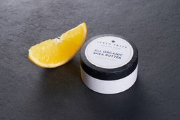 All organic shea butter cream in summer orange scent. Moisturizing and nourishing for skin.