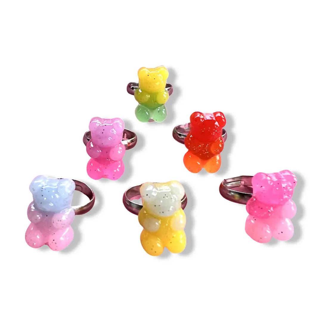 Pop Cutie Colorful Gummy Bear Kids Rings
