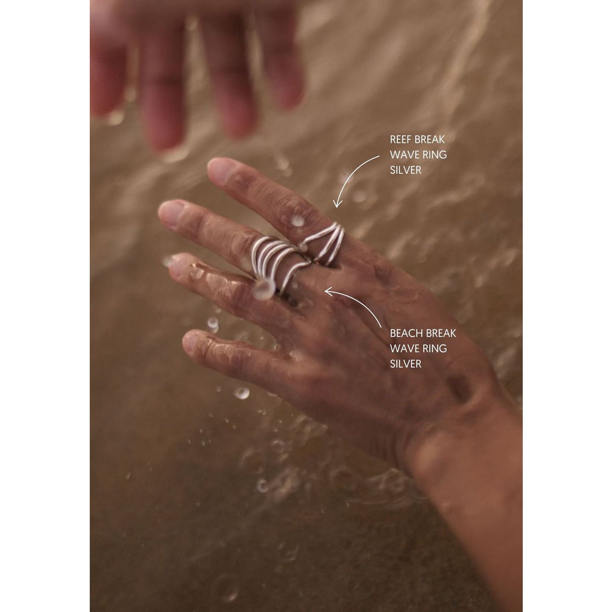 Reef Break Wave Ring Silber